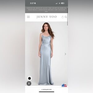 Jenny Yoo bridesmaid dress - Sylvie style in luxe satin & whisper blue